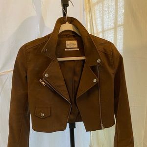 Brown faux leather urban outfitters jacket